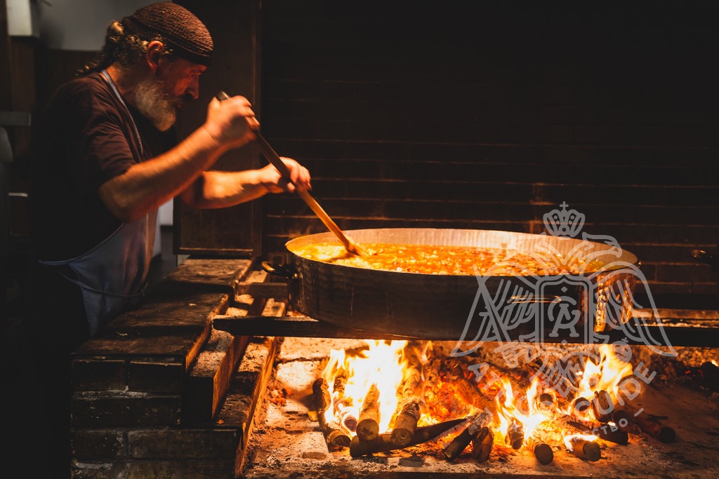 Monk preparing food